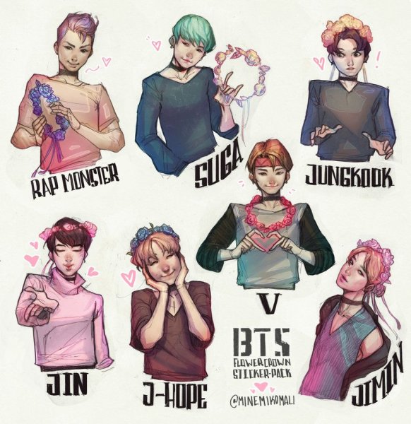 Стикеры BTS для распечатки