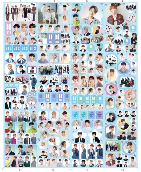 Стикеры БТС для распечатки