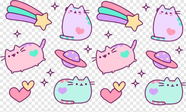 Кот Единорог милые Стикеры