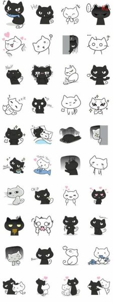 Маленькие наклейки котики