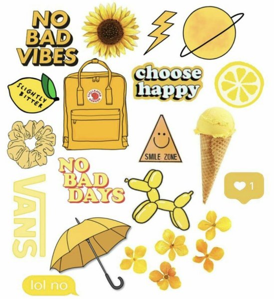 Стикеры для распечатки желтые