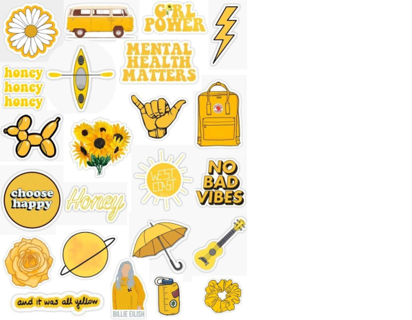 Желтые наклейки Эстетика