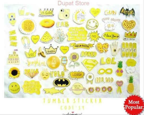 Стикеры красивые в желтом цвете