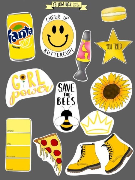 Стикеры для распечатки желтые