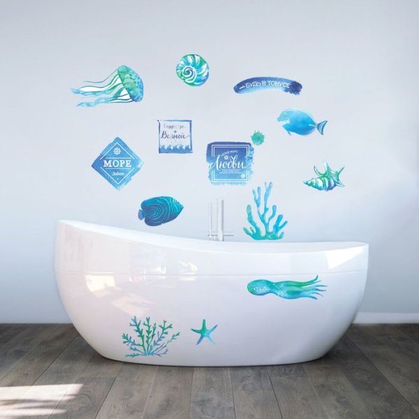 Трафареты для стен в ванной