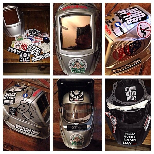 Наклейки на маску сварщика