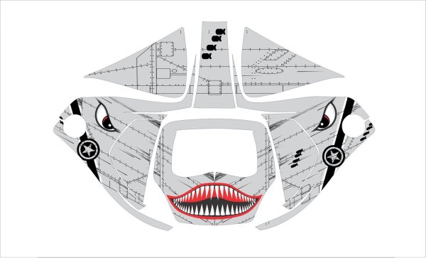 Наклейки на мотошлем зубы