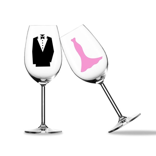 Наклейки на бокалы Свадебные