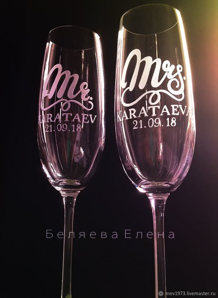 Свадебные бокалы с гравировкой