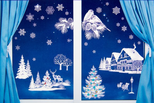 Новогодни клейки на окна