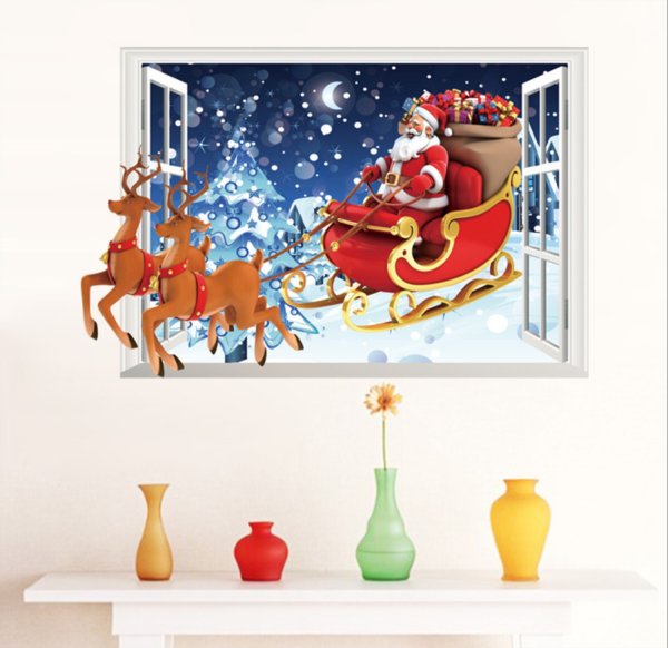 Наклейки на стену новый год