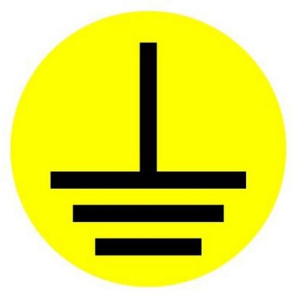 Знак заземление s45 (пленка 100х100 мм)