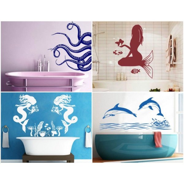 Декоративные наклейки для ванной комнаты