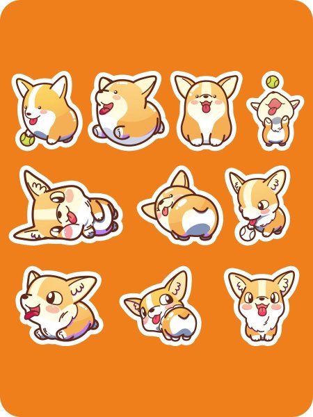 Стикерпаки корги