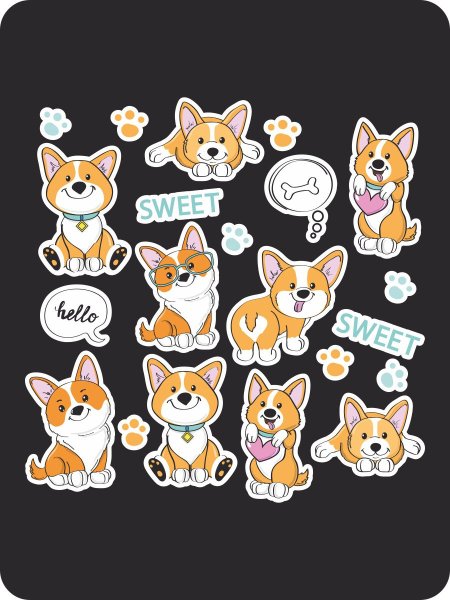 Стикерпаки корги