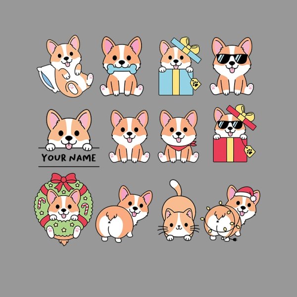 Стикерпаки корги