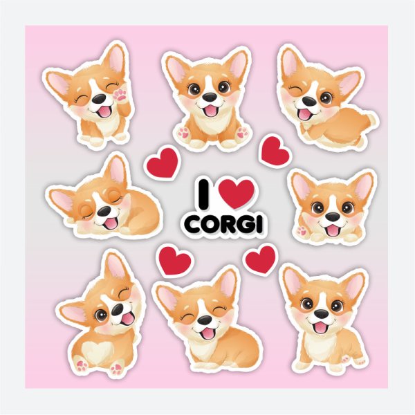 Стикерпаки корги