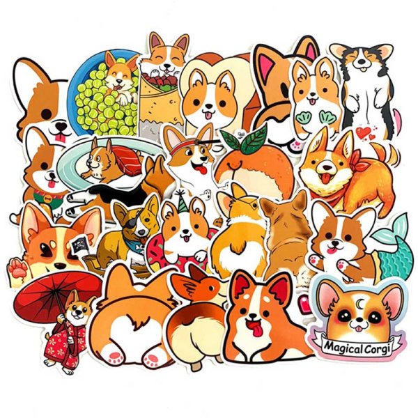 Наклейки-Стикеры "корги"