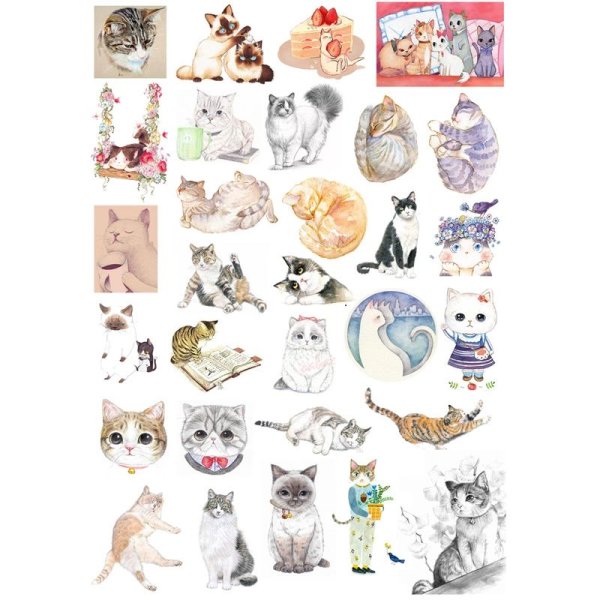Наклейки для скрапбукинга котики
