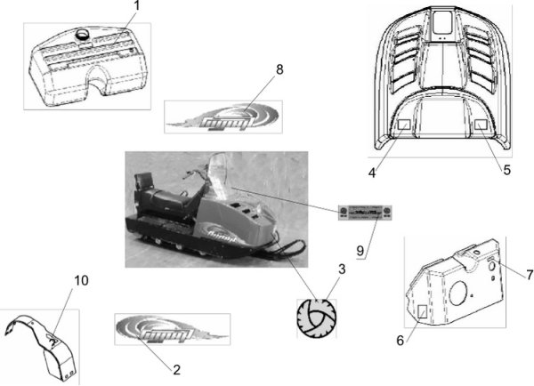 Наклейки на снегоход Буран русская механика