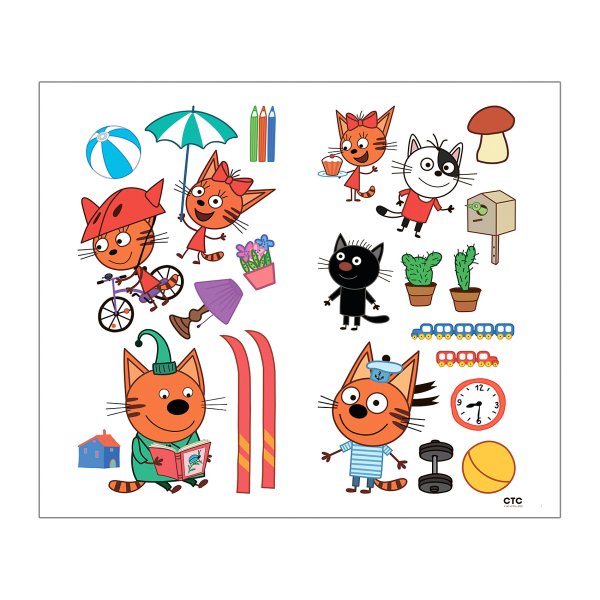 Книжка с наклейками три кота