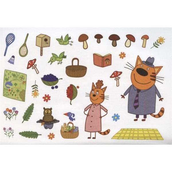 Наклейки три кота