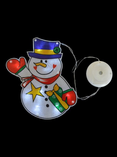 Светодиодный Снеговик на окно