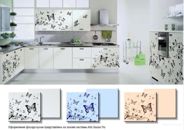 Наклейки на фасады белого кухонного гарнитура