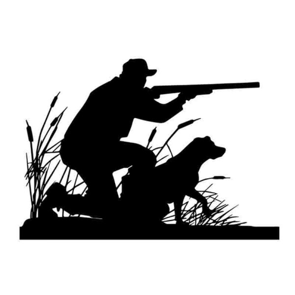 Силуэт охотника с ружьем