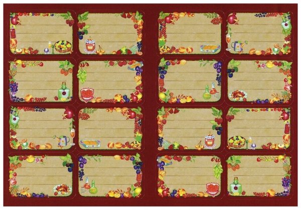 Этикетки для банок с заготовками