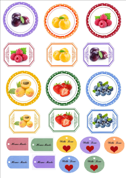 Наклейки на баночки с заготовками