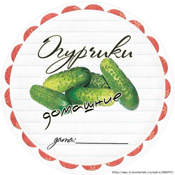 Наклейка на банку с вареньем