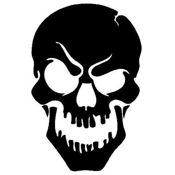 Черно белые наклейки череп