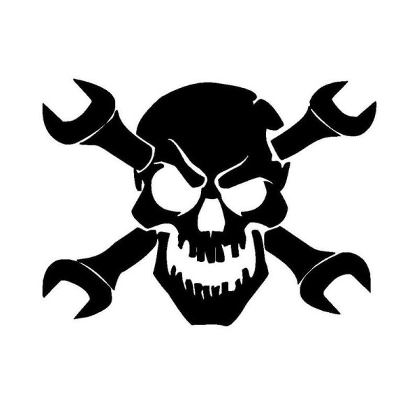 Череп с гаечными ключами