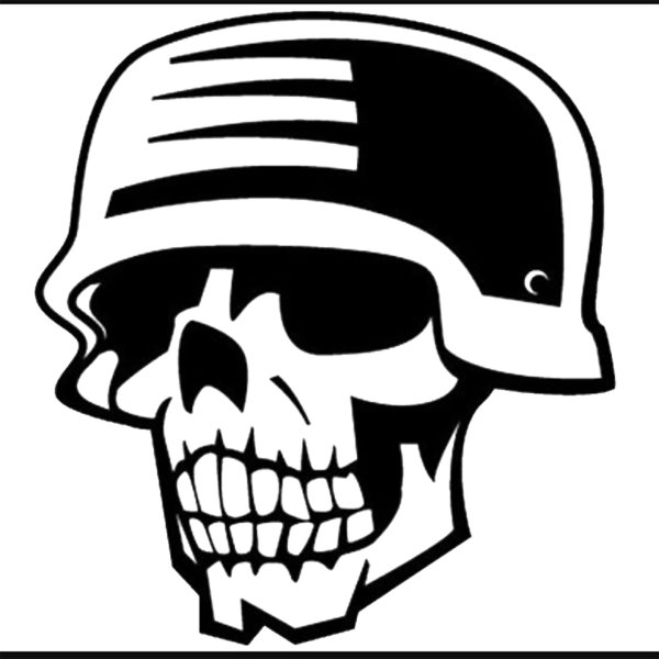 Череп в каске трафарет