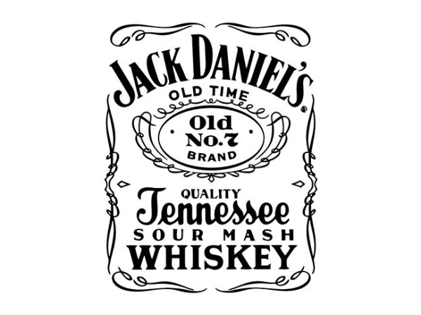 Этикетка на бутылку виски Джек Дэниэлс