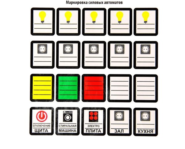 Комплект пиктограмм для маркировки щитков TDM