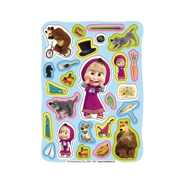 100 Наклеек Росмэн Маша и медведь