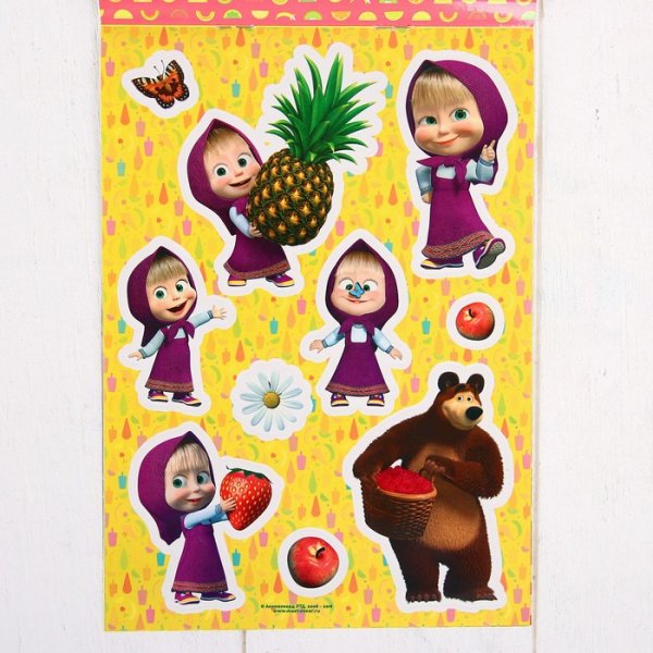 Стикеры Маша и медведь