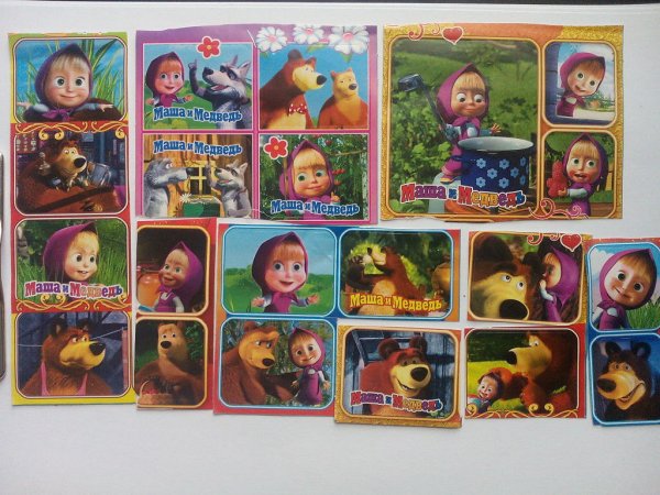 100 Наклеек Росмэн Маша и медведь