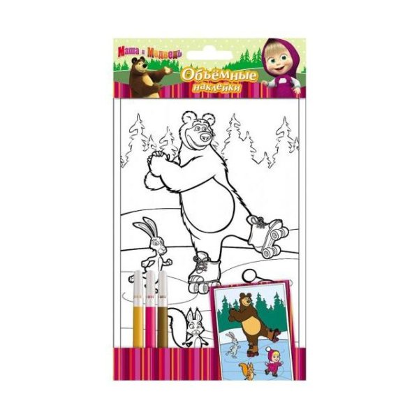 100 Наклеек Росмэн Маша и медведь