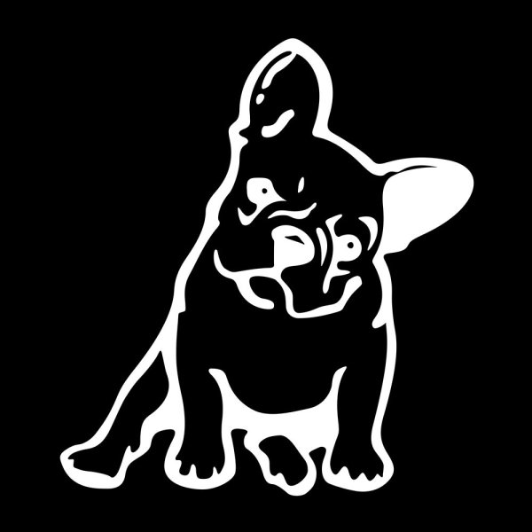 Наклейка бульдог 15х10см