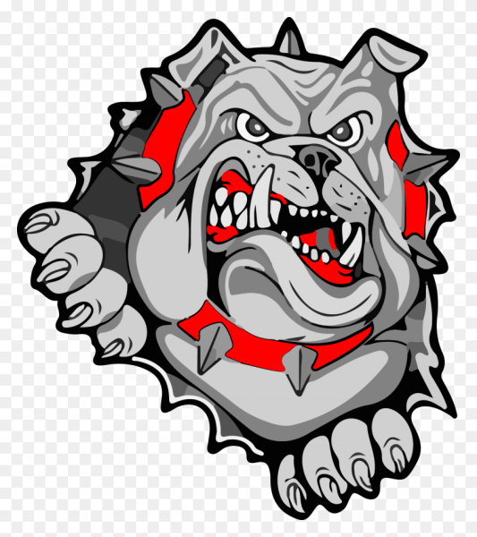 Наклейка на авто голова бульдога