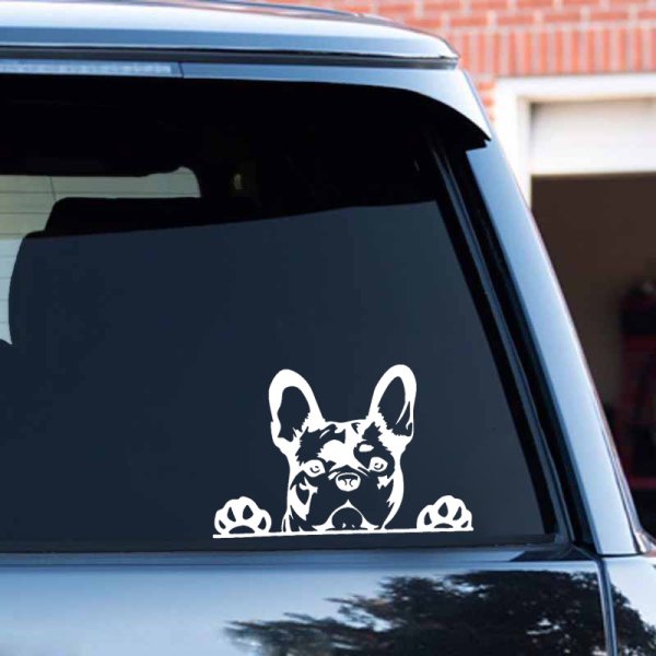 Наклейки на авто французский бульдог