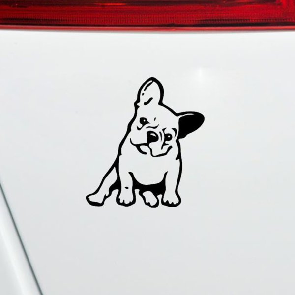 Наклейка на машину бульдог