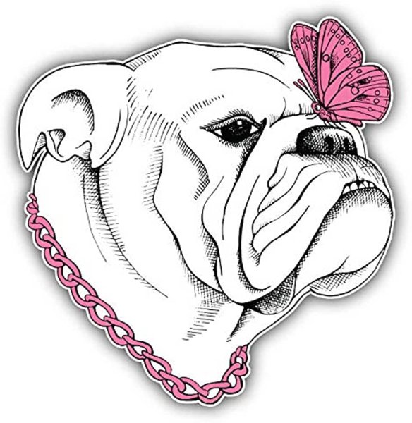 Наклейка голова бульдога