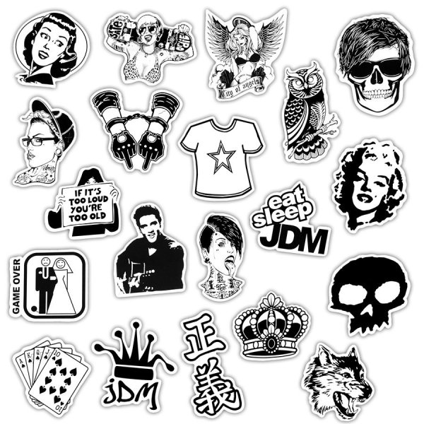 Идеи для наклеек черно белые