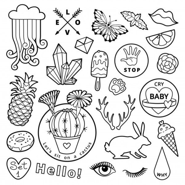 Стикеры черно белые