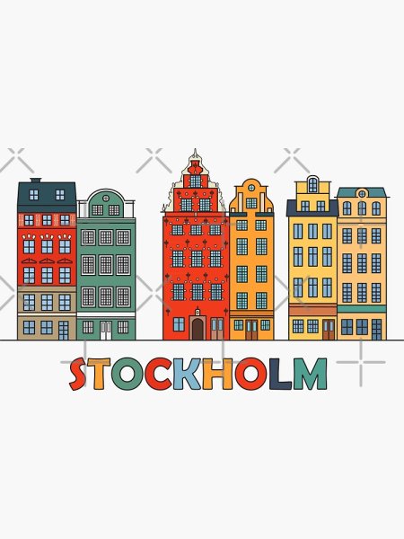 Стокгольм домики вектор