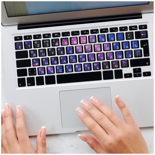 Наклейки на клавиатуру с русскими буквами прозрачные